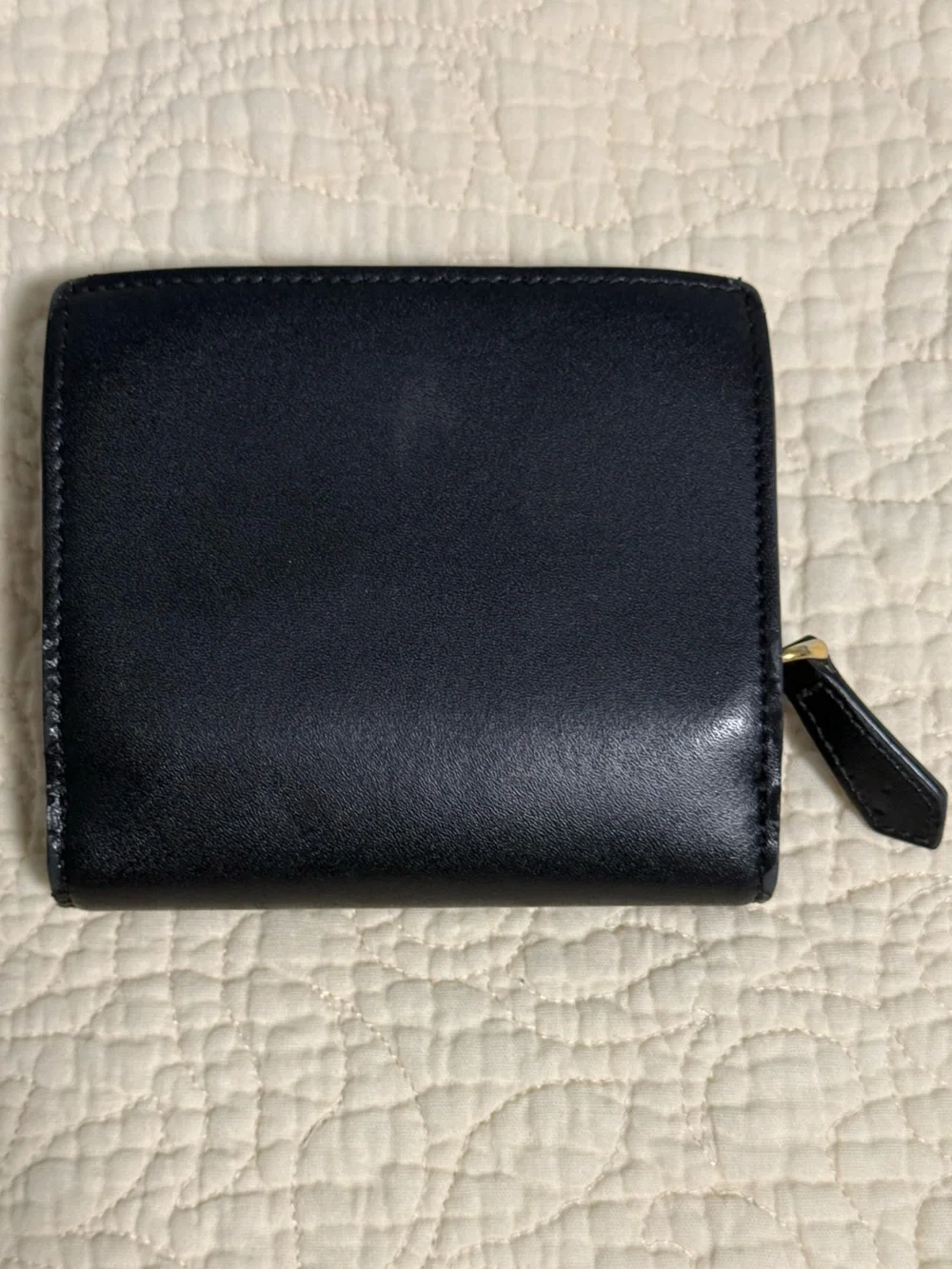 Fendi “Roma” Black Leather Wallet with Gold & Pink Accents!